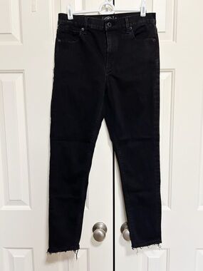Lucky Brand Bridgette Skinny Jeans 10/30 Frayed Hem Black